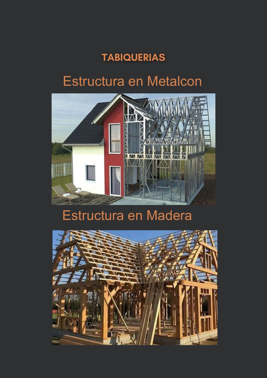 Tabiquerías Metalcon y madera