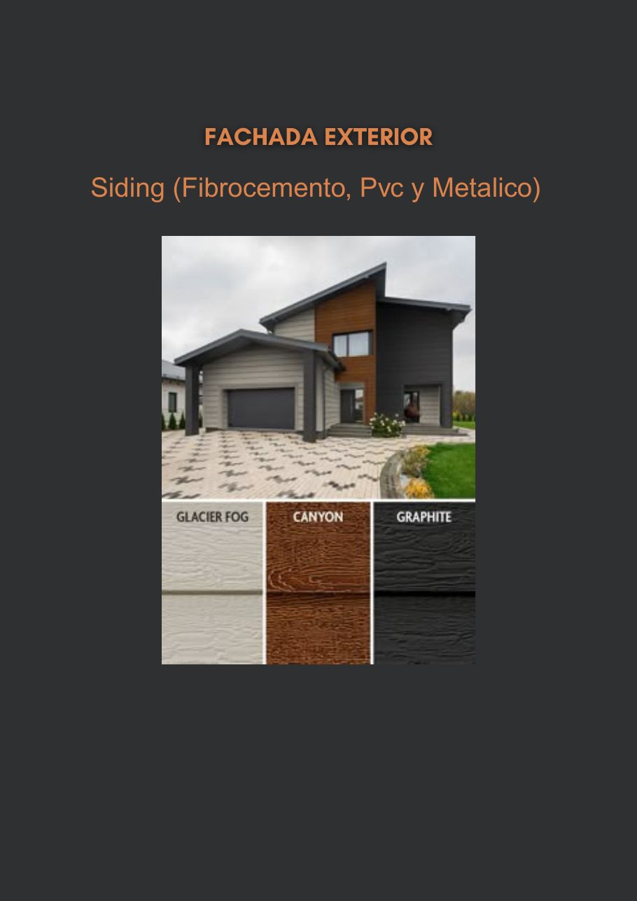 Fachada exterior con siding